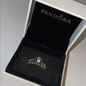 Pandora Silver Tiara Princess Ring